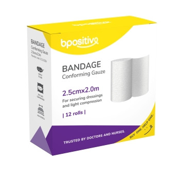 Bpositive Bandage Conforming Gauze - Multiple Sizes - Box of 12