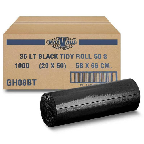 MaxValu 54L Easy Tear Garbage Bag 89 x 63cm - Carton of 600pcs (50 Bags/Roll), CTN600