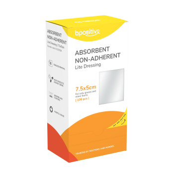 Bpositive Lite Non Adhesive Absorbent Dressing 7.5 x 10cm - Box of 50