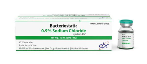 CBC Pharma Bacteriostatic 0.9% Sodium Chloride 10 x 10 mL Vials