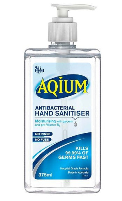 Ego Aqium Hand Sanitiser 375mL Pump Bottle