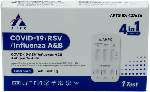 AHPC COVID-19 / RSV / Influenza A&B Antigen 4 in 1 Test Kit - Single Pack AHPC COVID-19 / RSV / Influenza A&B Antigen 4 in 1 Test Kit - Single Pack