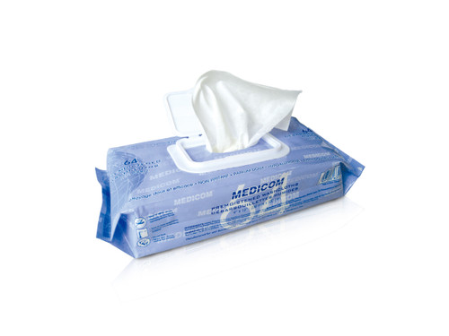 Medicom Pre-Moistened Washcloth 22.9cm x 33cm - Pack of 64 Medicom Pre-Moistened Washcloth 22.9cm x 33cm - Pack of 64