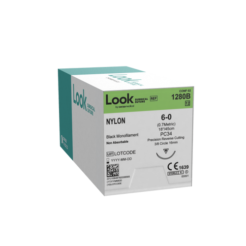 Look Nylon 4-0 24mm Reverse Cutting 45cm C7 Black - Box of 12