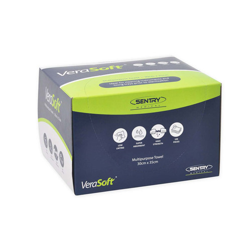 Verasoft Multipurpose Towels 30cm x 35cm - 100 Towels/Pack