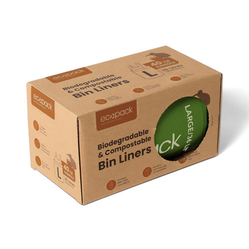Ecopack 36L Compostable Bin Liners - Box Dispenser Large (1 Box/40 Bags)