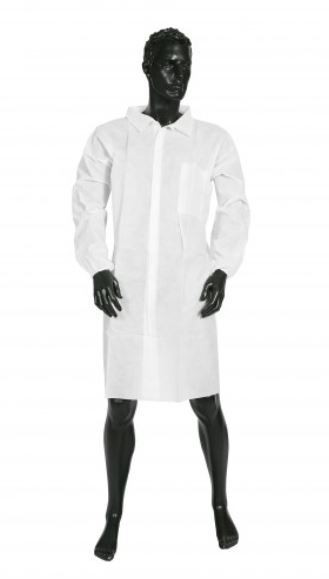 Ultra Health Lab Coat White Polypropylene with Stud Seal