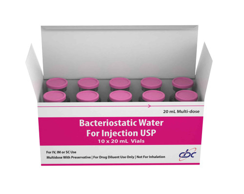 Bacteriostatic Water for Injection USP 20mL Vials - Box of 10