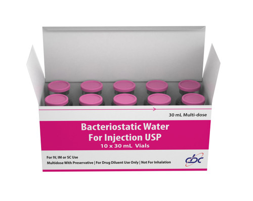 Bacteriostatic Water for Injection USP 30mL Vials - Box of 10