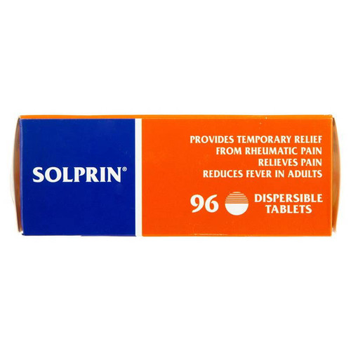 Solprin Pain & Fever Relief Dispersible Aspirin 300mg - 96 Tablets