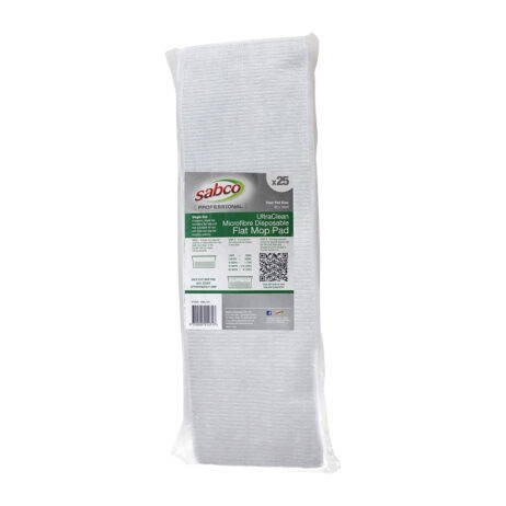Sabco UltraClean Microfibre Disposable Flat Mop Pads 46 x 14cm - Pack of 25