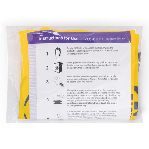 ZeoMed Biohazard Spill Kit Refill, EA