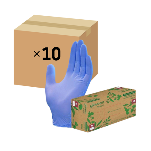 GloveOn Avalon Biodegradable Nitrile Exam Gloves - Violet Blue - Carton of 10 Boxes