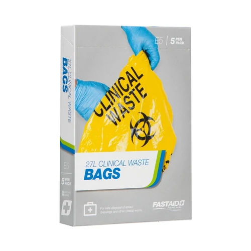 FastAid Clinical Waste Bags 27 L - Pack of 5