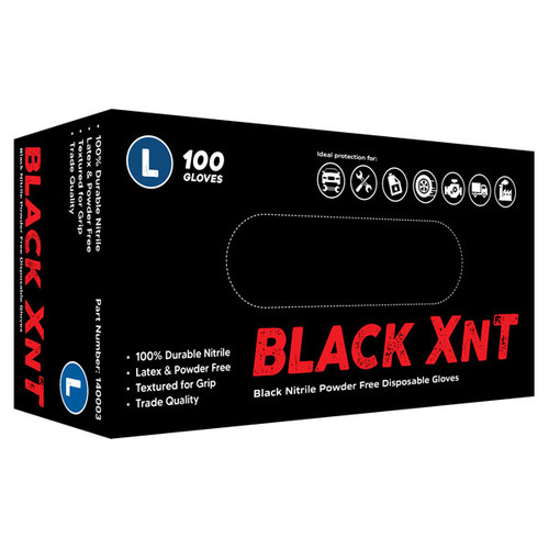 TGC Black XNT black nitrile disposable gloves - box of 100