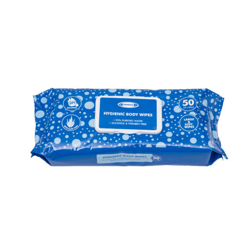 Truwipes Hygienic Body Wet Wipes 23 x 33cm - Carton of 12 x 50 - product packaging