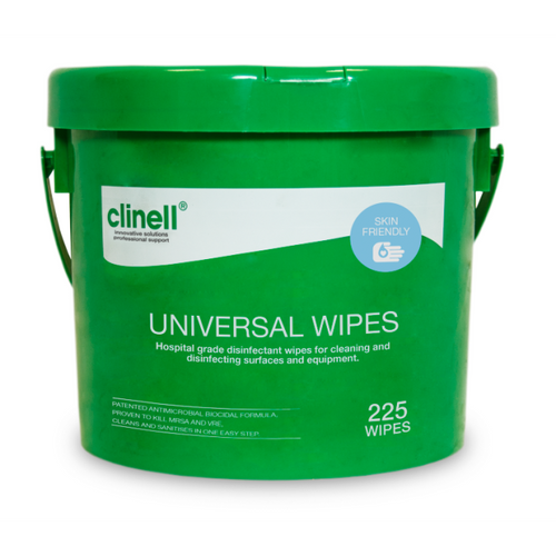 Clinell Universal Sanitising Wipes Bucket (225pcs)