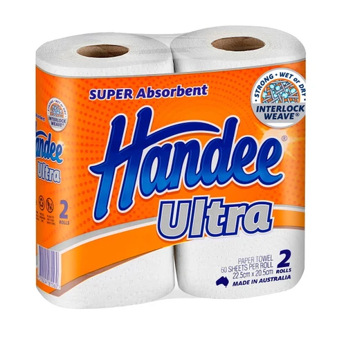 Handee Ultra Kitchen Towel 2 Ply 60 Sheets Double Pack