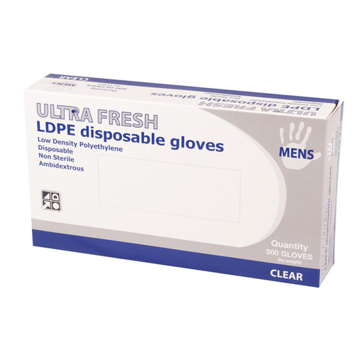 Ultra Fresh LDPE Disposable Gloves (Men) Box of 500