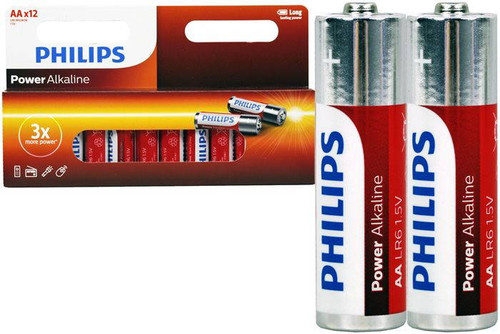 12PCS Philips Long Life Alkaline AA Battery