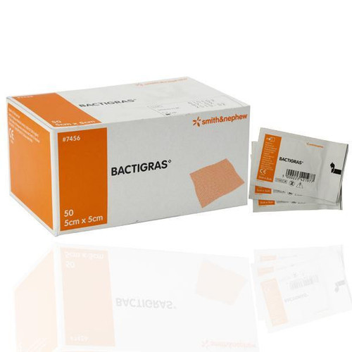 Bactigras Antiseptic Gauze Dressing 5 x 5cm - Box of 50
