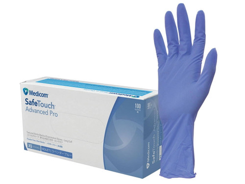 Medicom SafeTouch Advanced Pro Long Cuff Nitrile Gloves - Box of 100