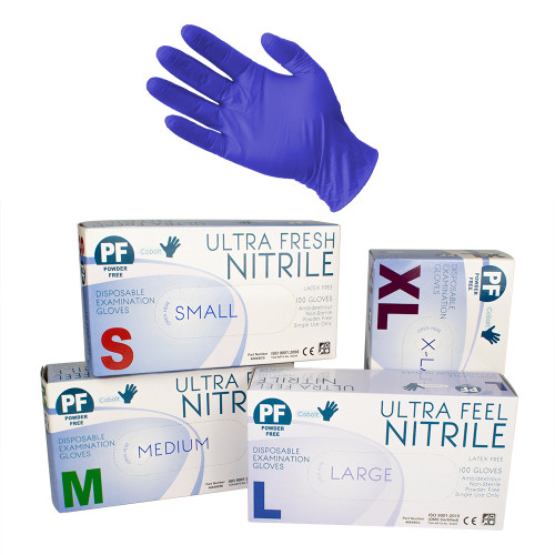 Ultra Fresh Blue Nitrile Disposable Gloves Heavy Duty 5.5g (100pcs)