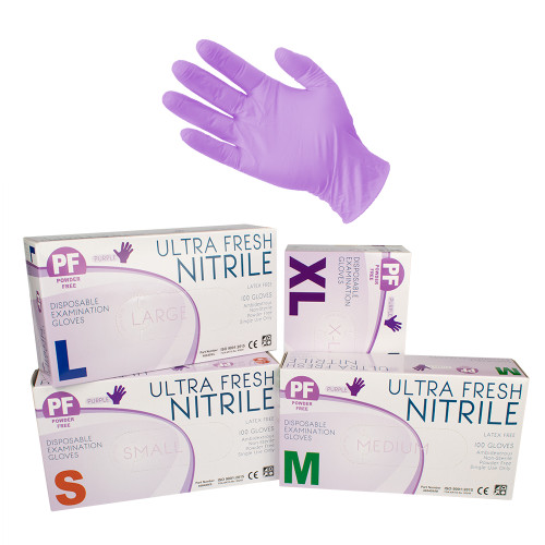 Ultra Fresh Purple Nitrile Disposable Gloves Heavy Duty 5g (100pcs)