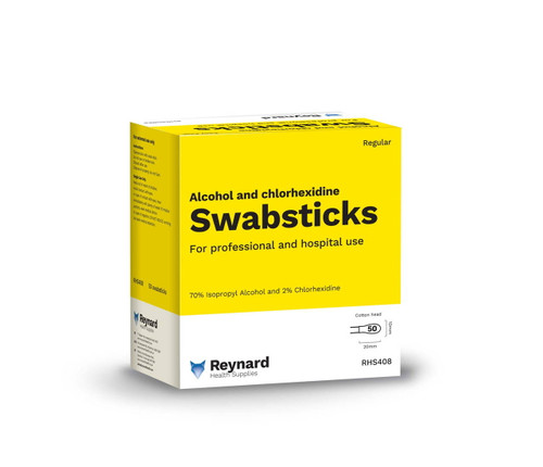 Reynard Alcohol and Chlorhexidine Swabsticks - Box/50