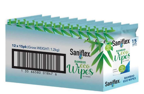 Saniflex Bamboo Eco Wipes - 12x15pk