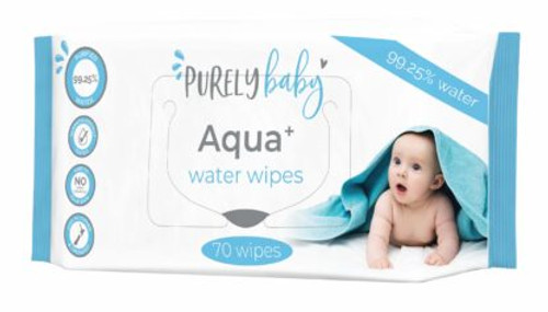 Purely Baby Aqua + Water Wipes - 70 Pack