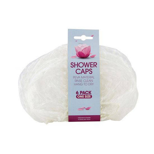 Reusable Shower Caps - Pack of 6