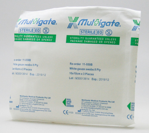 Multigate Sterile Gauze Swab 10cm x 10cm Pack of 3