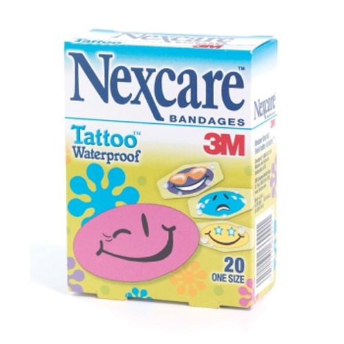 Nexcare Tattoo Bandaid Strips Waterproof Cool Smiles- BOX/20