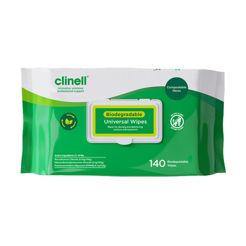 Clinell Biodegradable Universal Wipes 140 PK