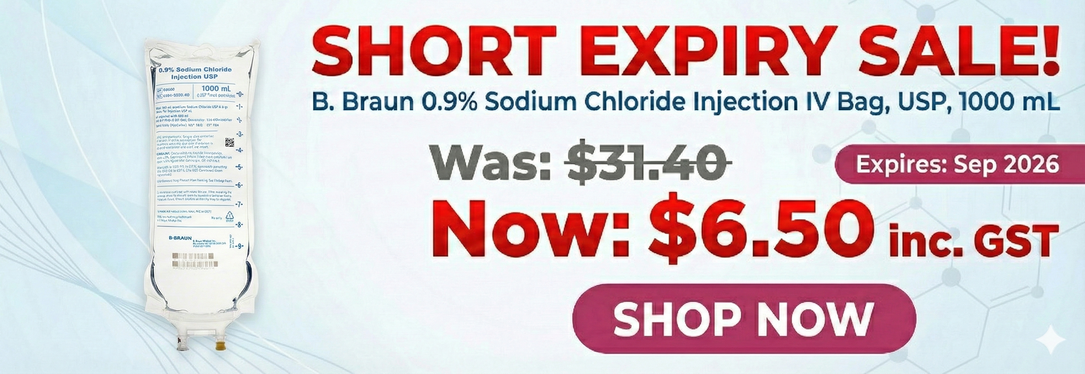 Short Expiry B Braun Banner
