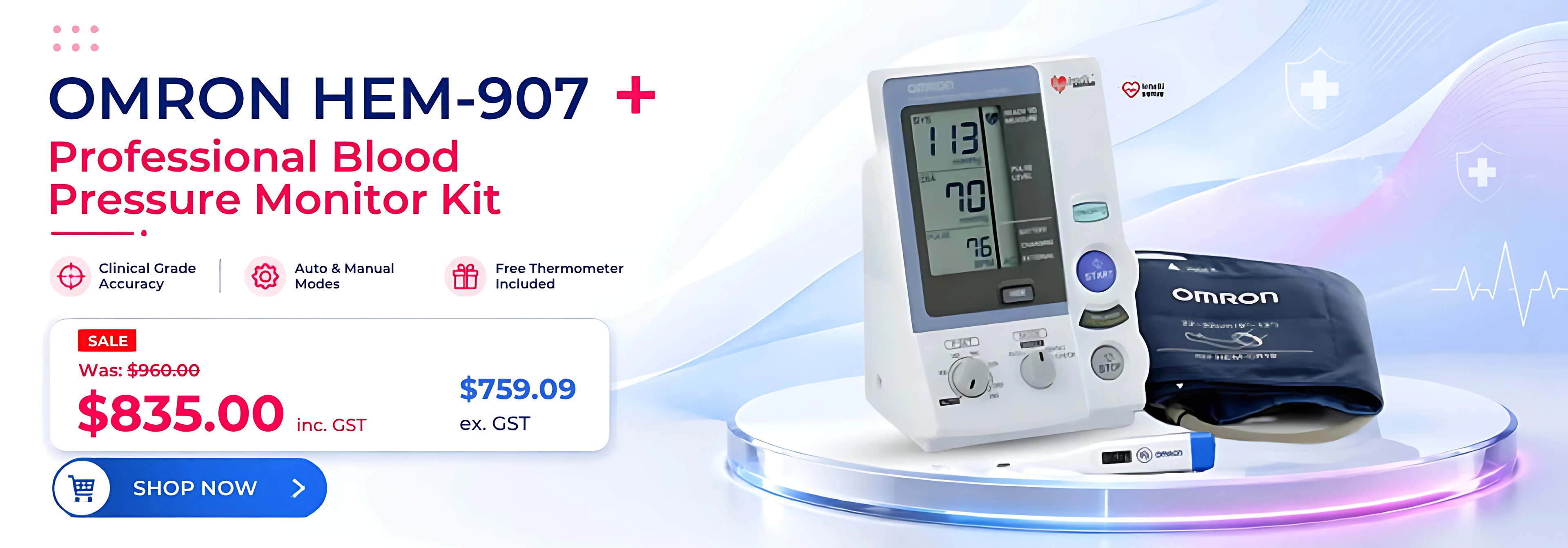 Omron HEM-907 professional blood pressure monitor kit on sale – $835, was $960