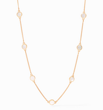 N287GMPL00, Valencia Delicate Station Necklace, Gold Mother of Pearl