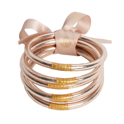Champagne All Weather Bangles-- Set of 6