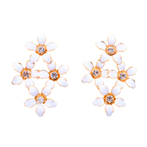 Quad floral Stud White QUAD-FL WHITE