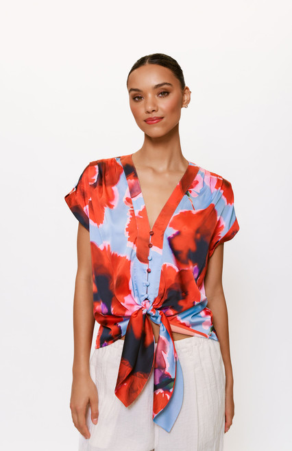 Ricci Top- Peri Blot Floral Ricci Top- Peri Blot Floral