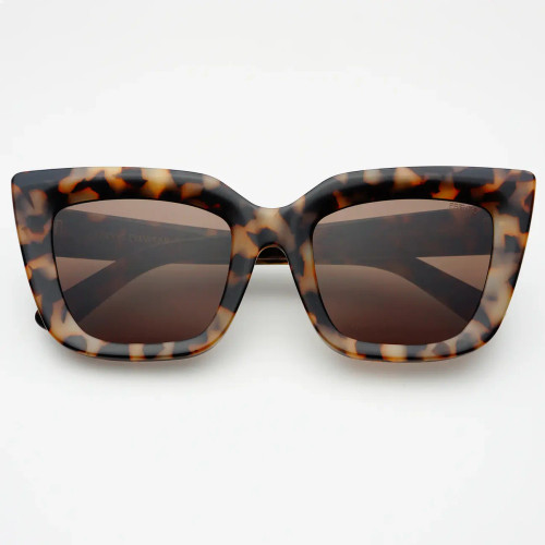 Portofino Acetate Oversized Cat Eye Sunglasses Milky Tortoise