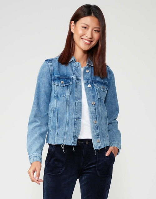 Rowan Jacket w/ Raw Hem - Pearl Blue