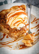 Apple Crumble Pie with Caramel Drizzle 