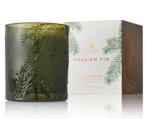 Thymes Frasier Fir Poured Candle Molded Green Glass Thymes Frasier Fir Poured Candle Molded Green Glass