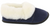Navy Suede with White Fur