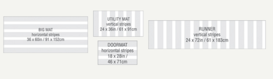 Shag Marbled Stripe Indoor/Outdoor Floor Mats