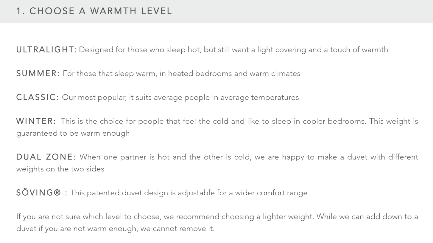 How to Choose Your Down Duvet