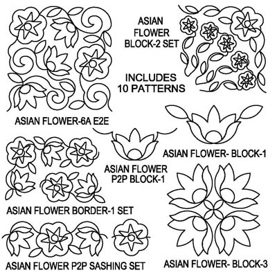 asian flower line art