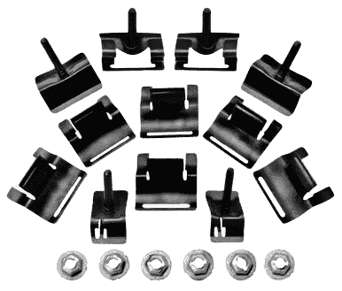 New 1962-64 Impala Rear Lower Window Exterior Molding Clips.